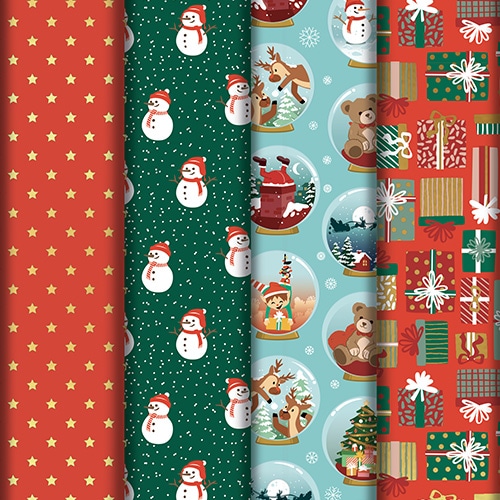 #クオバディス・ジャパン(国内販売のみ） 梱包用品 クリスマスラッピングペーパー 4柄 ドリーム cf202124