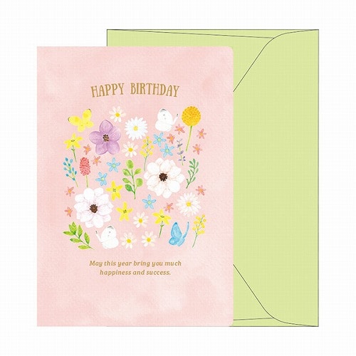 #RYURYU カード ミラーバースデーカード  フラワーブーケ MRBC02