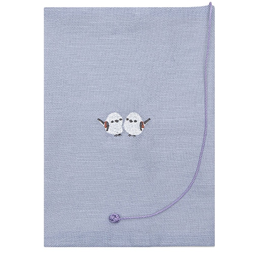 #コンサイス 読書関連小物 布のブックカバーシマエナガ 文庫 ウスグレー SBC038-05