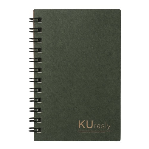 #包む メモ リングメモ ミニスリム モスグリーン T9095