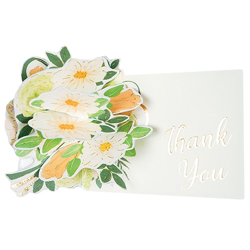 #グリーティングライフ(国内販売のみ） カード サンキューフラワーポップアップミニカード  グリーン LY-51