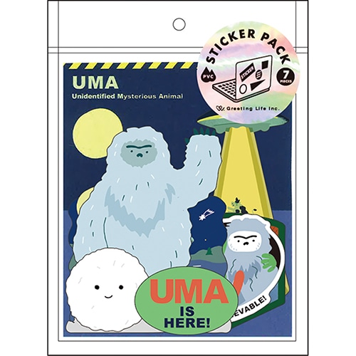 #グリーティングライフ シール ステッカーパック 7枚入 UMA GLCK-77