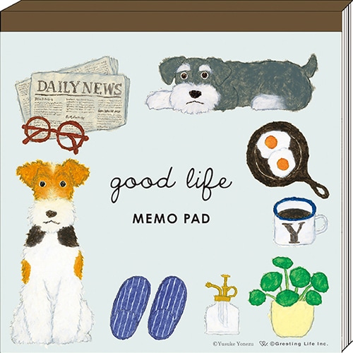 #グリーティングライフ メモ帳 米津祐介･スクエアメモ Sheet:120枚 イヌ YZN-458