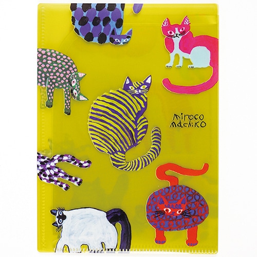 #グリーティングライフ(国内販売のみ） ファイル関連小物 ミロコマチコクリアホルダー A5・6ポケット ネコ MRZ-80