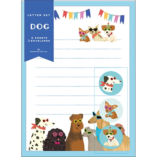 #グリーティングライフ(国内販売のみ） レター アニマルレターセット 便箋6枚･封筒･シール各3枚 ドッグ ECS-46