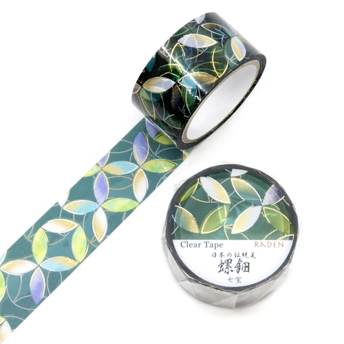 #カミイソ産商(国内販売のみ） マスキングテープ 螺鈿クリアテープ 3m巻 七宝 GR-4098