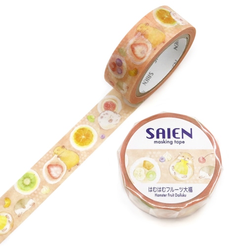 #カミイソ産商(国内販売のみ） マスキングテープ SAIEN･マスキングテープ 7m巻 フルーツ大福 UR-0280