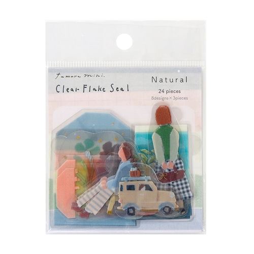 #カミイソ産商(国内販売のみ） シール 透明フレークシール 8design×各3枚 Natural Y-0039