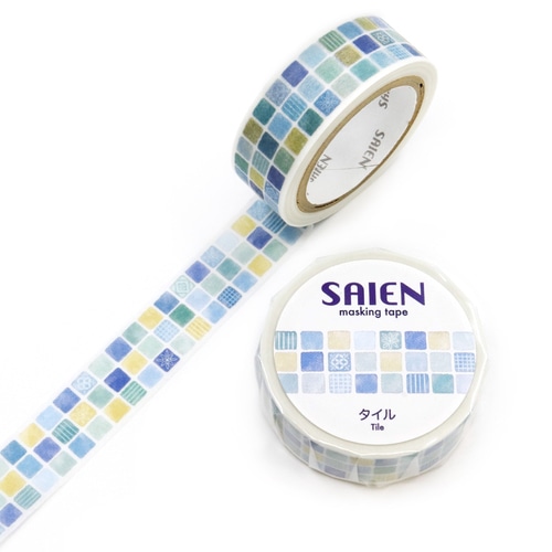 #カミイソ産商(国内販売のみ） マスキングテープ SAIENマステ 7m巻 タイル UR-0286
