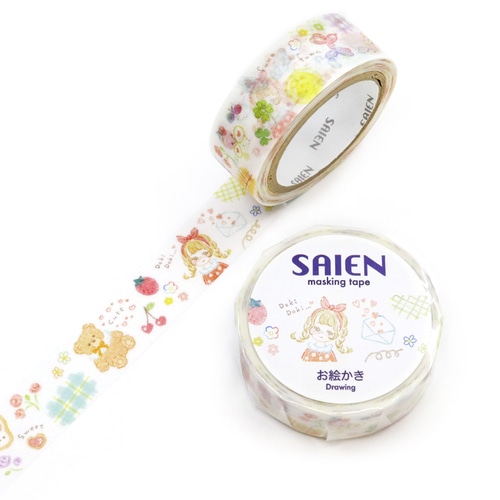 #カミイソ産商(国内販売のみ） マスキングテープ SAIENマステ 7m巻 お絵かき UR-0287