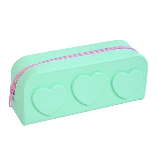 #KDT Japan 収納用品 シリコンペンケース  ハート・グリーン・ピンク 120967