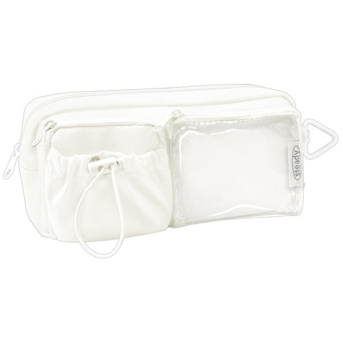 #クーリア 収納用品 Wクリアポケットペンポーチ  ステディ･ホワイト 03232