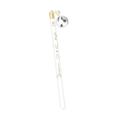 #クーリア 鉛筆 ミャウデイファーチャーム付き鉛筆 2B・丸 ホワイト 04257