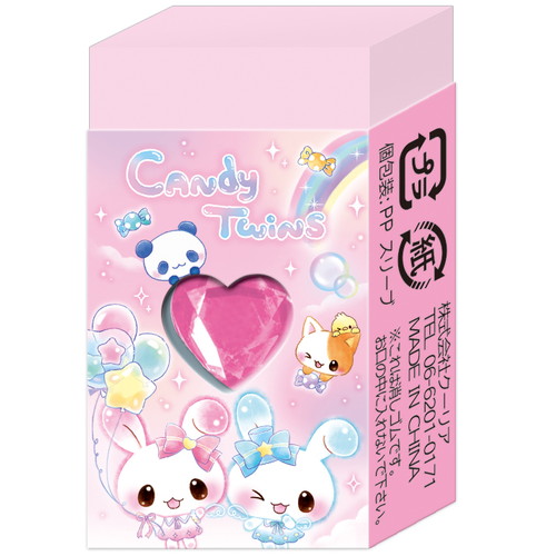 #クーリア  キャンディツインズ・お守りストーン消しゴム  リボン 05257