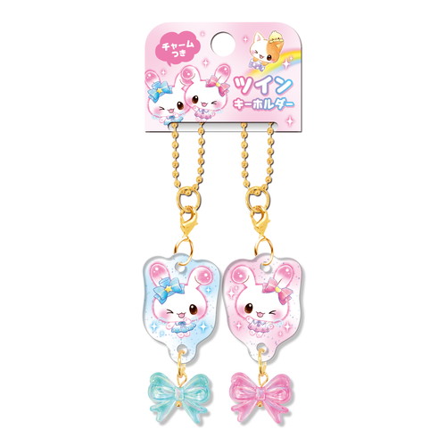 #クーリア  キャンディツインズ・チャーム付きツインキーホルダー  リボン 06289