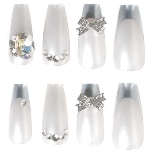 #カミオジャパン ネイルチップ ネイルチップロングスクエアタイプ  PEARL WHITE 226209