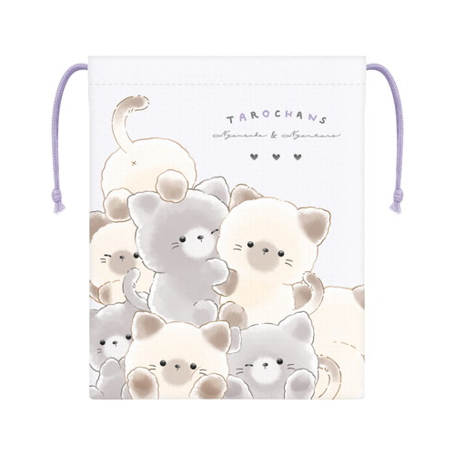 #クラックス ランチ雑貨 マチ付き巾着  タロチャンズ･ニャンタロズ 136094