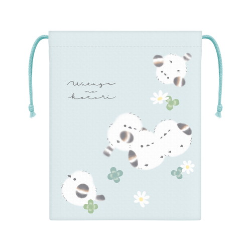 #クラックス ランチ雑貨 マチ付き巾着  ワタゲノコトリ 136104