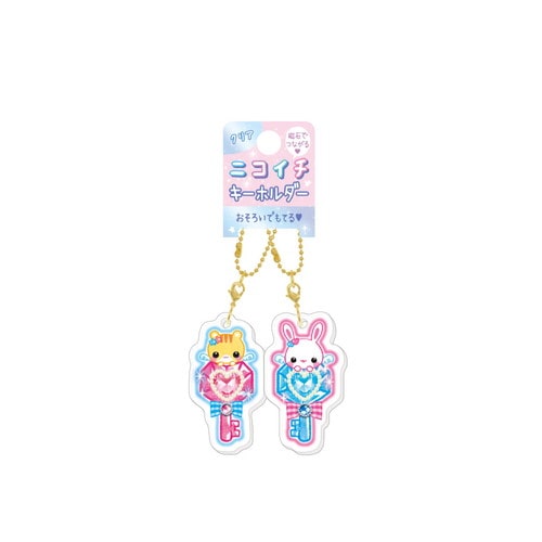 #クラックス 身辺雑貨 クリアニコイチキーホルダー  フワフワラビチャン／カギ 136895