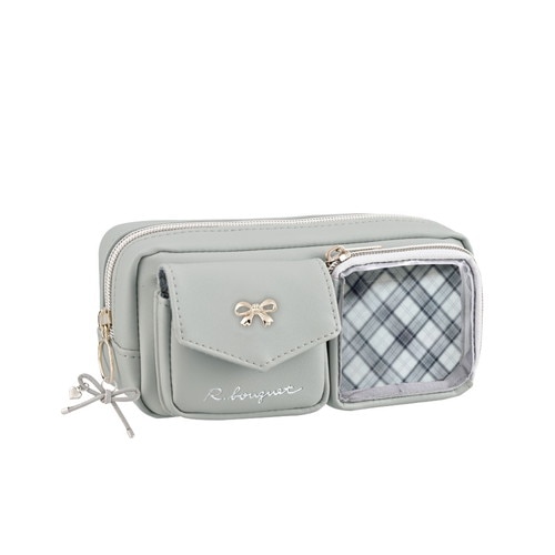 #クラックス 収納用品 アウトポケットペンケース  グレーチェック 138193