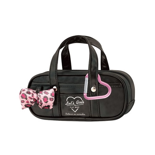 #クラックス 収納用品 スクバ風ペンケース  ピンクブラック 138194