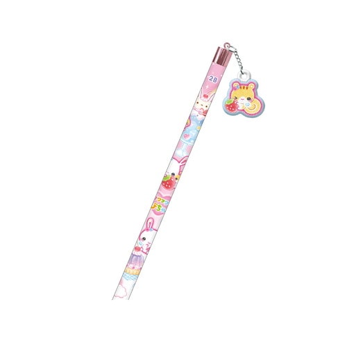 #クラックス 鉛筆 フワフワらびちゃんコットンパフィー鉛筆 2B･チャーム付 ラビ 142483