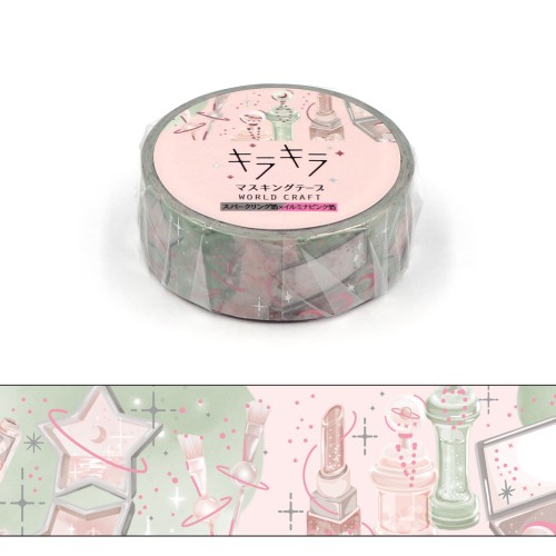 #ワールドクラフト クラフト用品 キラキラマスキングテープ 5m巻 Cosmic cosmetics KRMT15-098