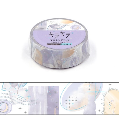 #ワールドクラフト クラフト用品 キラキラマスキングテープ 5m巻 Moonlight KRMT15-099