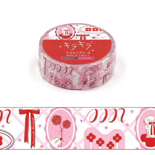 #ワールドクラフト クラフト用品 キラキラマスキングテープ 5m巻 Ribbon KRMT15-100