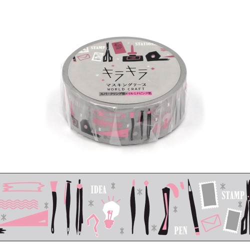 #ワールドクラフト クラフト用品 キラキラマスキングテープ 5m巻 Stationery KRMT15-105
