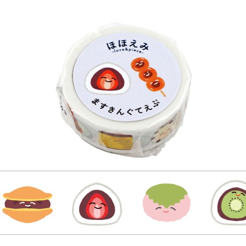 #ワールドクラフト マスキングテープ ほほえみマスキングテープ 5m巻 和菓子 HMT-005