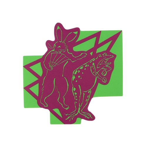 #komamono ステッカー ビビッと！鳥獣戯画ダイカットステッカー  うさぎ・かえる KO906002