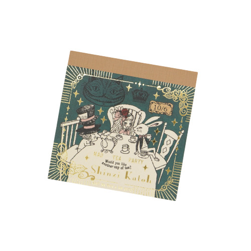 #木野瀬印刷(国内販売のみ) Shinzi Katoh ブロックメモ  アリス MAD TEA PARTY BM-01038