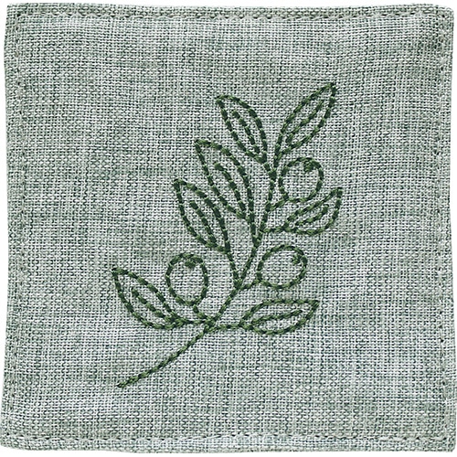 #エルコミューン キッチン雑貨 刺繍コースター  Olive KIN-103