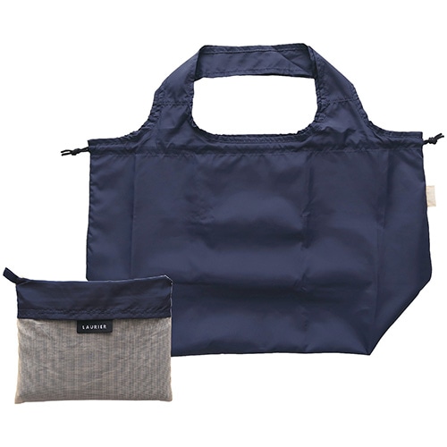 #エルコミューン 身辺雑貨 ローリエ ツートーン 保冷ショッピングバッグ  Navy×Beige EBA-309