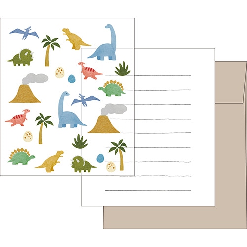 #エルコミューン レター ハッテ レターセット  Dinosaur LTS-121