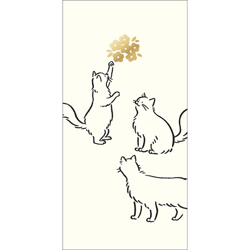 #エルコミューン 慶弔用品 マティータ長ぽち袋 3枚入 キャット MTT-010