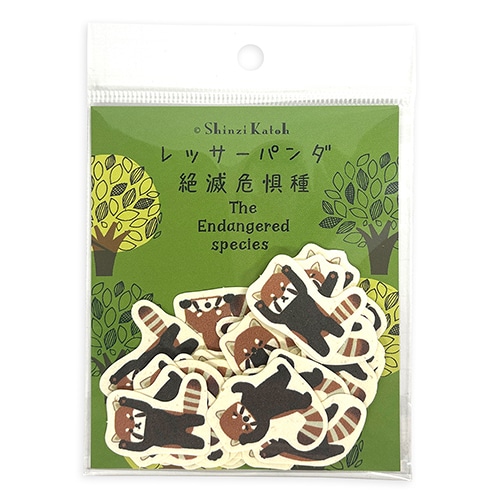 #シール堂 シール バナナペーパーフレークシール･絶滅危惧種 8種×各4枚入 レッサーパンダ bp-fs-10015
