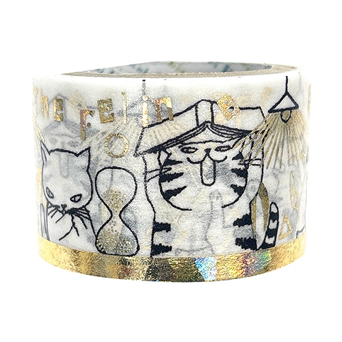 #シール堂 マスキングテープ 宮沢賢治幻燈館きらぴかマスキングテープ  猫の事務所2 ks-dt-50029