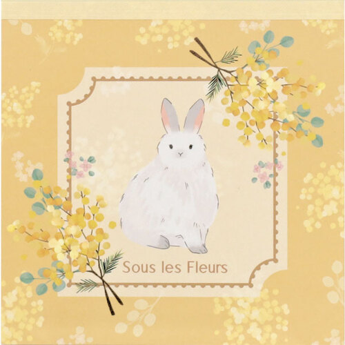 #ラボクリップ メモ スーレフルール･メモ 4デザイン×各25枚 イエロー A26-SFME-YE