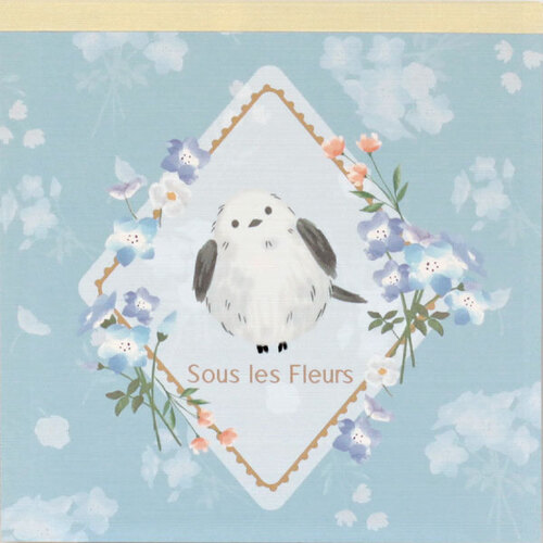 #ラボクリップ メモ スーレフルール･メモ 4デザイン×各25枚 ブルー A26-SFME-BL