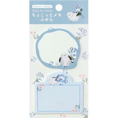 #ラボクリップ 付箋 スーレフルール･ダイカットふせん 2種･各15枚 ブルー A26-SFFS-BL