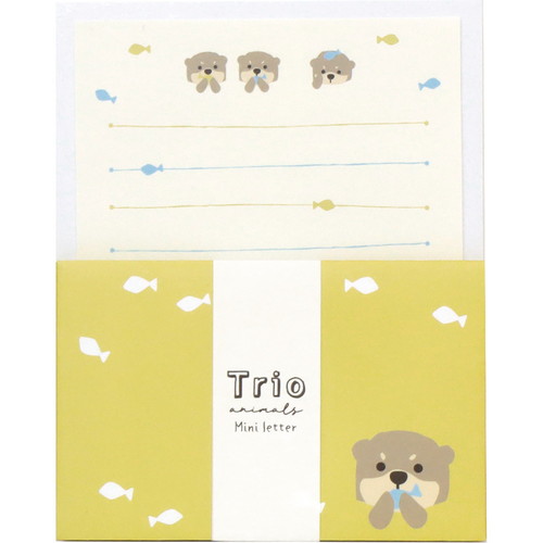 #ラボクリップ レター トリオ水族館･ミニレターセット 便箋6枚･封筒3枚 コツメカワウソ B26-TRML-KK