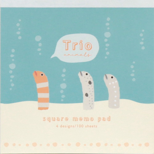 #ラボクリップ メモ帳 トリオ水族館･メモ 4柄×25枚 チンアナゴ B26-TRME-CN