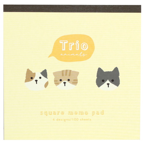 #ラボクリップ メモ帳 トリオ･メモ 4design･各25Sheet ネコ TRME02-NK