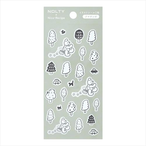 #日本能率協会(国内販売のみ） シール NOLTYイラストシール・ニコレシピコラボ  クマサンポ NNS1003