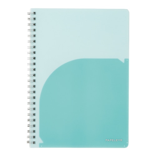 #キョクトウ・アソシエイツ ノート パペルール･Ｗリングノート A5 ミントグリーン PT112MG