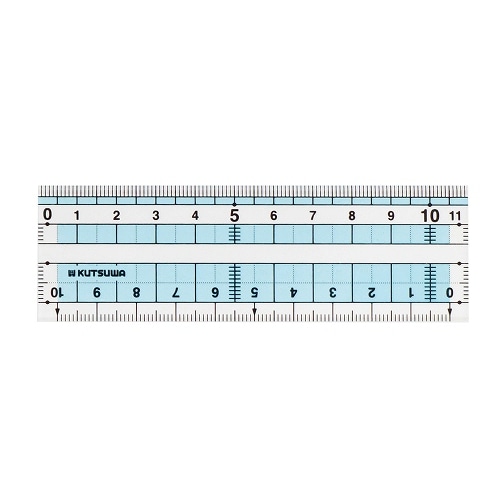 #クツワ 筆記関連小物 つや消し直線定規 11cm  KB045
