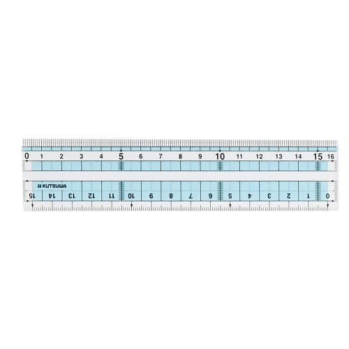 #クツワ 筆記関連小物 つや消し直線定規 16cm  KB046