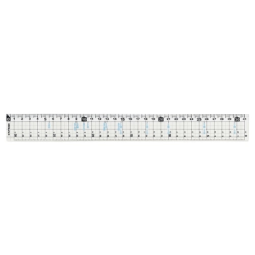 #クツワ 筆記関連小物 つや消し直線定規 31cm  KB037